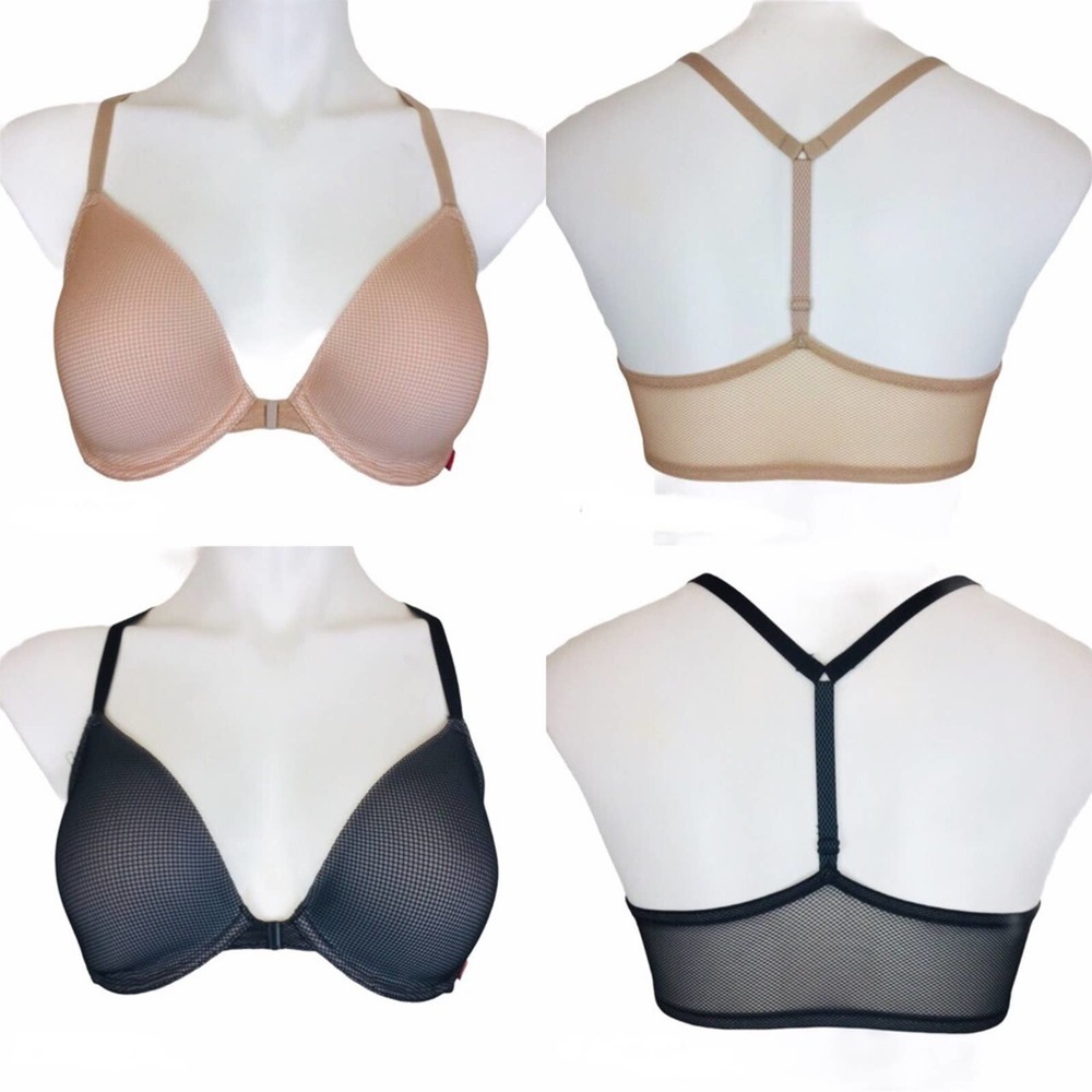 Set of Josie Nude and Black Front Clasp Bras
